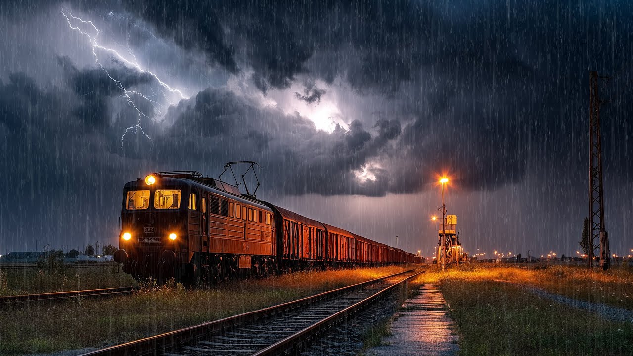 3AM Cargo Ship in a Thunderstorm | Thunder, Rain & Distant Fog Horn Sounds