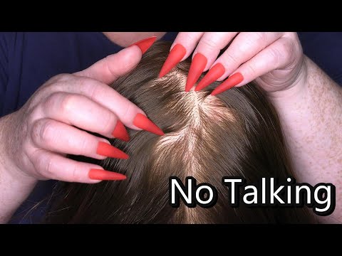 ASMR Scalp Check with Long Nails (NO TALKING) (Scalp Scratching, Close Up) Hairdresser Roleplay