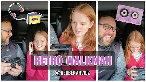 Daughter reacts to an old walkman (Cassette player)