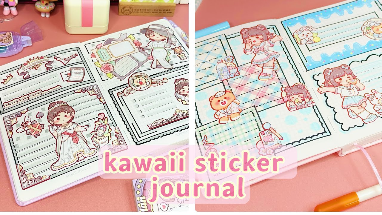 stickers journaling 🤍🤍cute kawaii sticker🌈 Immersive ASMR