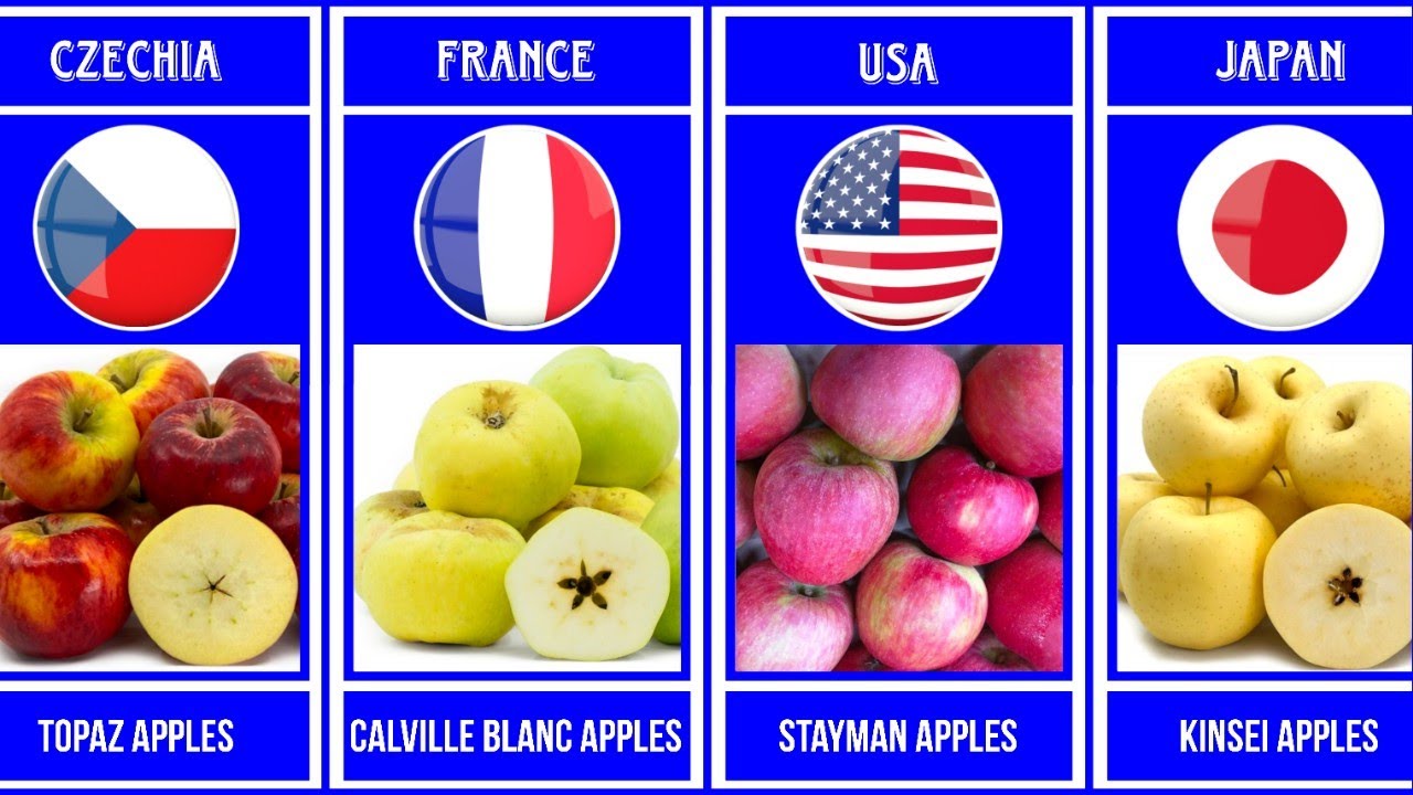 Apple Varieties Different Countries