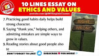 10 Lines Essay on Ethics and Values | Ethics and Values Essay | 10 Line Essay on Values