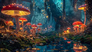 Enchanted Mushroom Forest Ambience, Relaxing Music, Nature Sounds & Trickling Water