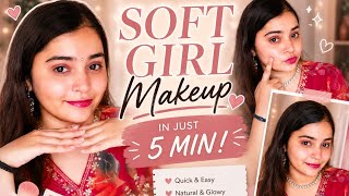 Easy 5-Minute Soft Girl Makeup Tutorial 💗#makeup #youtube #begginers #brightskin #beauty #glowup  screenshot 3
