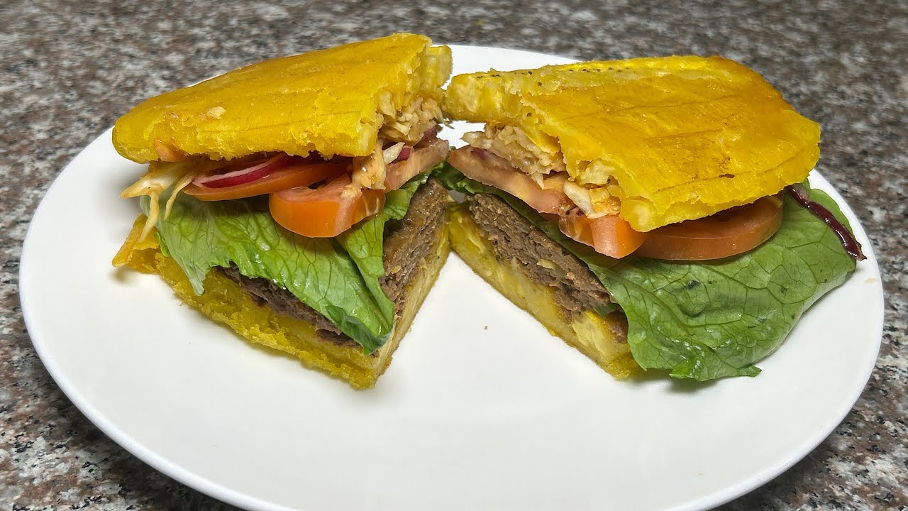 Plantain Burger/Dominican Plantain Chimichurri 