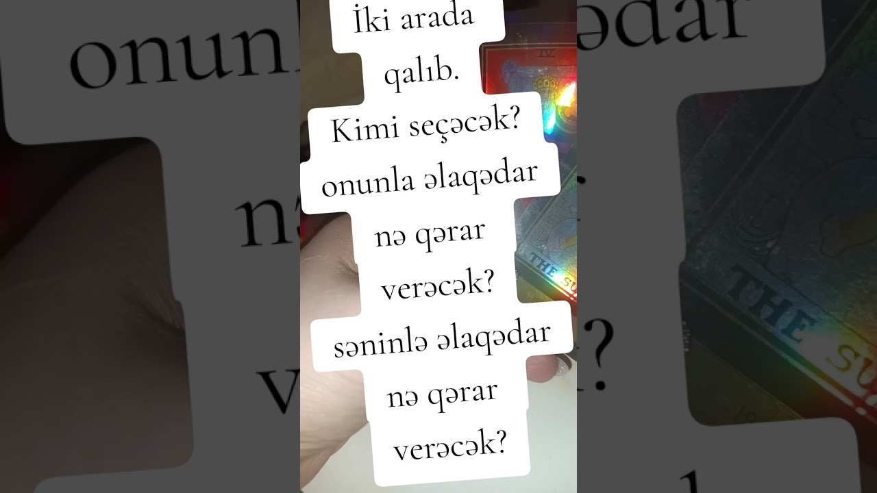 Səni seçəcək ya onu? 050-684-97-15 tarot falı 