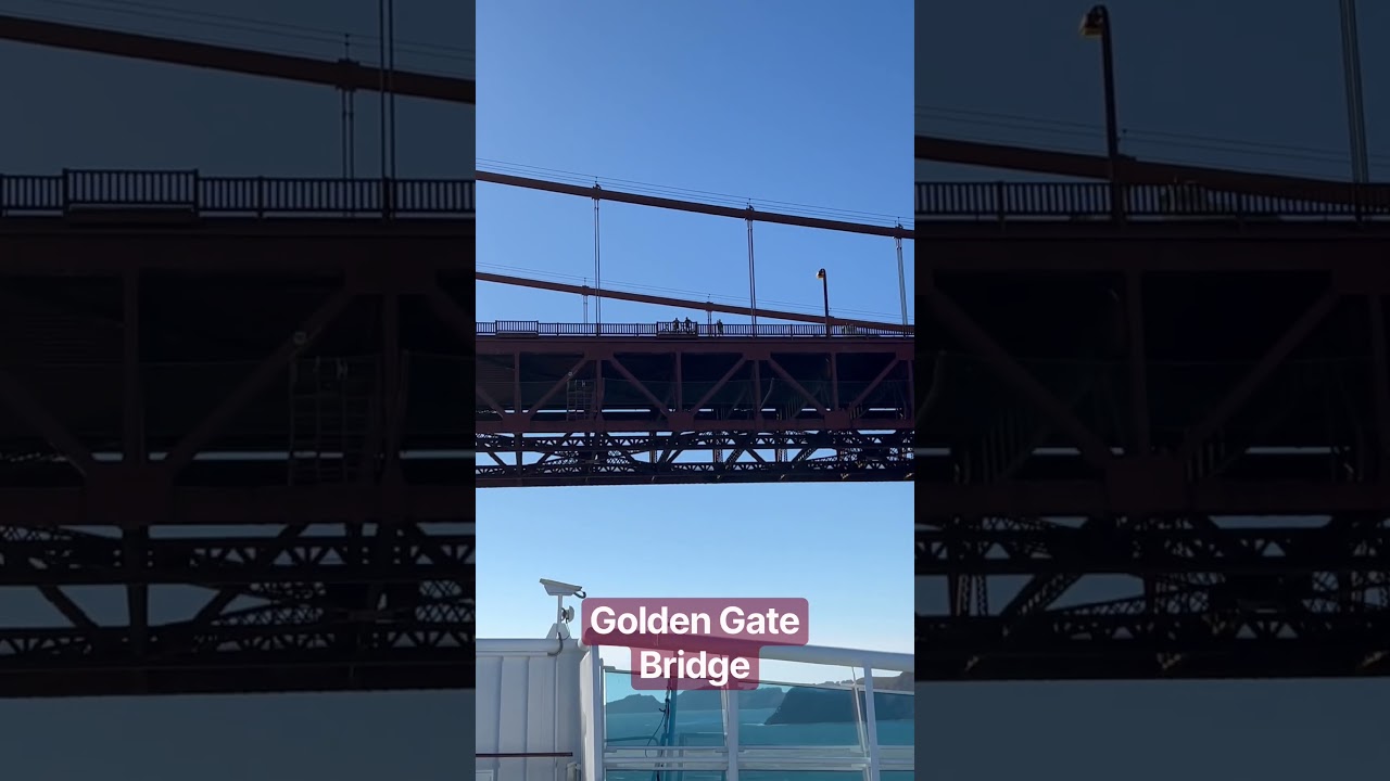 Ruby Princess cruising under the Golden Gate Bridge.