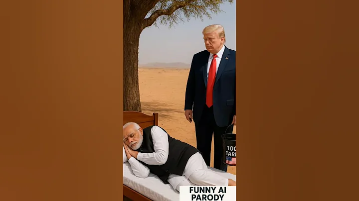 Trump’s 100% Tariff Bucket vs Modi Sleeping Under a Tree 🌳😂#aipolitics #trump #funny #memes #shorts