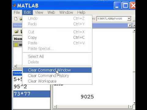 Matlab   Basics 02 Clearing via menu