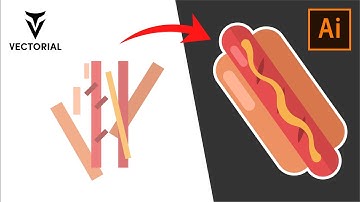 How to draw Hot dog in Adobe Illustrator - EASY TUTORIAL