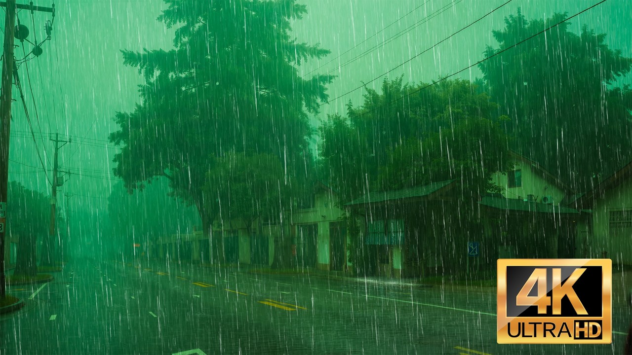 4K No Ads | Rain Sounds for Sleeping | 99% Instantly Fall Asleep with Rain & Thunder Sound at Night