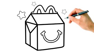 How to Draw a Happy Meal McDonald’s ❤ VERY EASY TUTORIAL DRAWING FOR KIDS | Small Artists