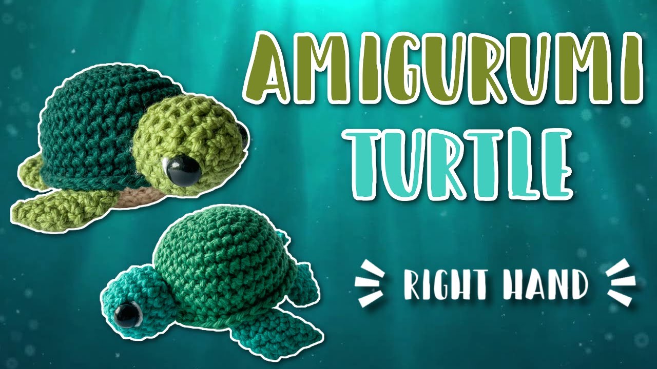 Crochet Turtle, Cute Amigurumi Green Turtle Stuffed Animal Plushie