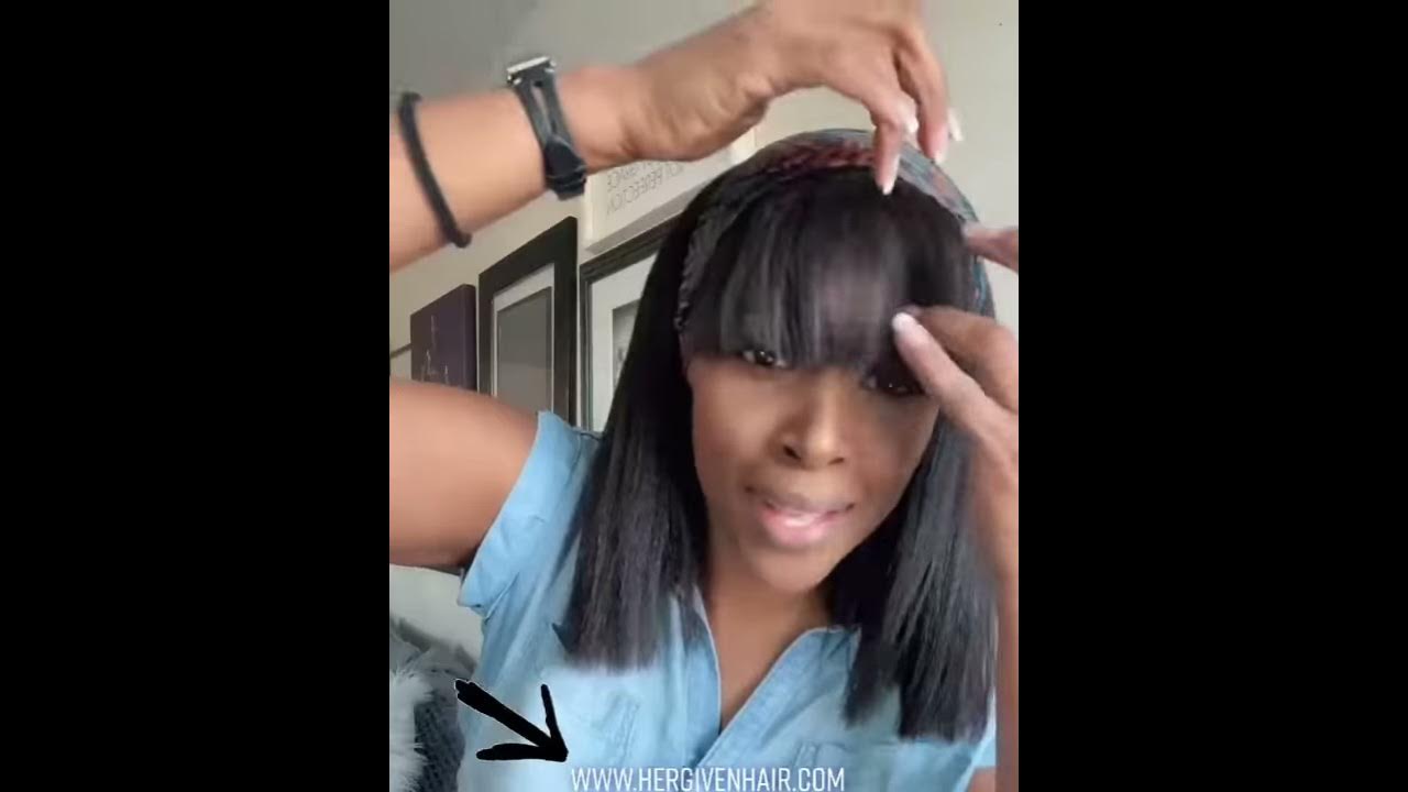 Kinky Straight bangs headband wig? It looks so real😮 Ft. HerGivenHair YouTube