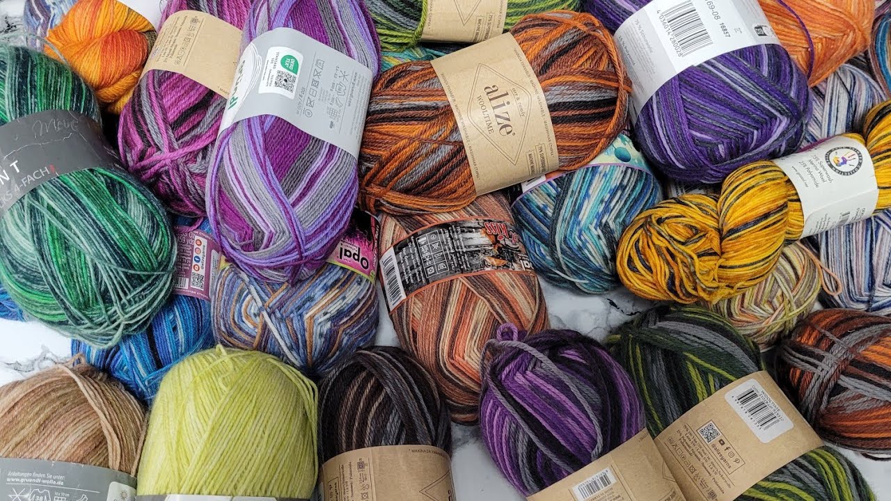 🧶Более 100 мотков носочной пряжи😳🧶🧶,продолжаю получать подарки 🎁 