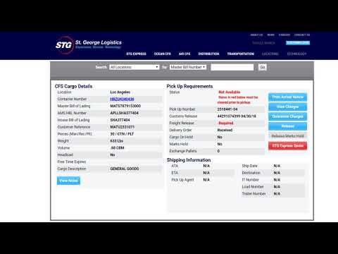 Tracking your STG Logistics Shipment