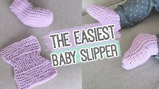 The Easiest Knit Baby Slippers  Knit Flat On Straight Needles, Free Pattern!