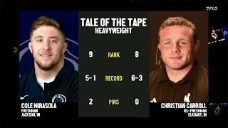 Christian Carroll Vs. Cole Mirasola 285Lbs 2025-26 Big 12 Wrestling