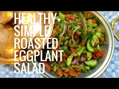 Roasted Eggplant Salad (Healthy, Fresh & Full of Flavor) - Great for Meal Prep or POTLUCK Dinners