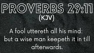 PROVERBS 29:11 (The Wise & The fool)