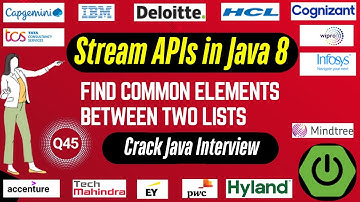 Java 8 Stream API Interview Questions: Find Common Elements Between Two Lists using Java 8 Streams