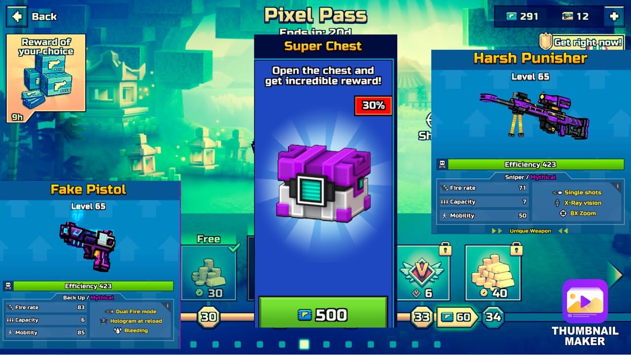 New pixel pass super chest (op weapons back??) Pg3d YouTube