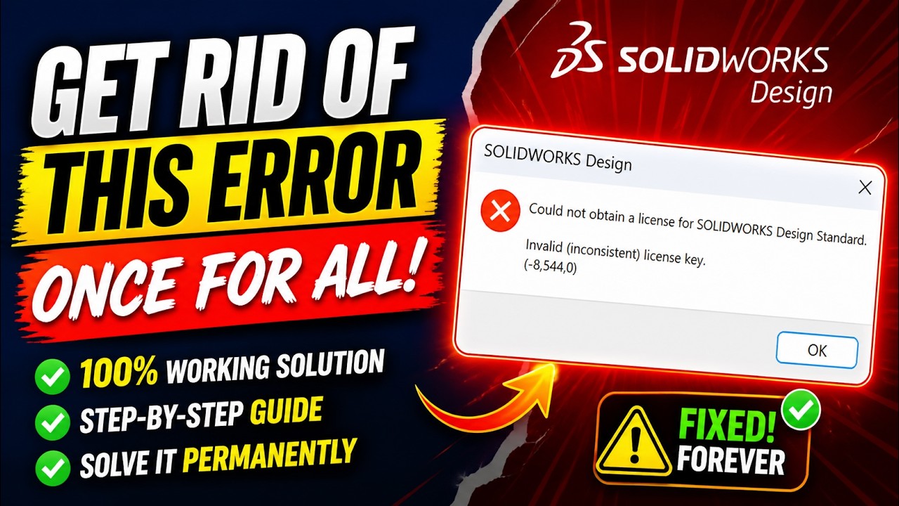 SolidWorks 2026, 2025, 2024, Invalid License Key Error -8,544,0 SolidWorks 2026, 2025, 2024, Invalid License Key Error -8,544,0
