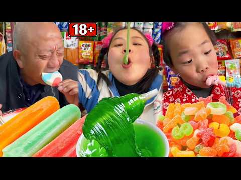 A detailed collection of old Chinese snacks from TikTok, evoking childhood memories.
