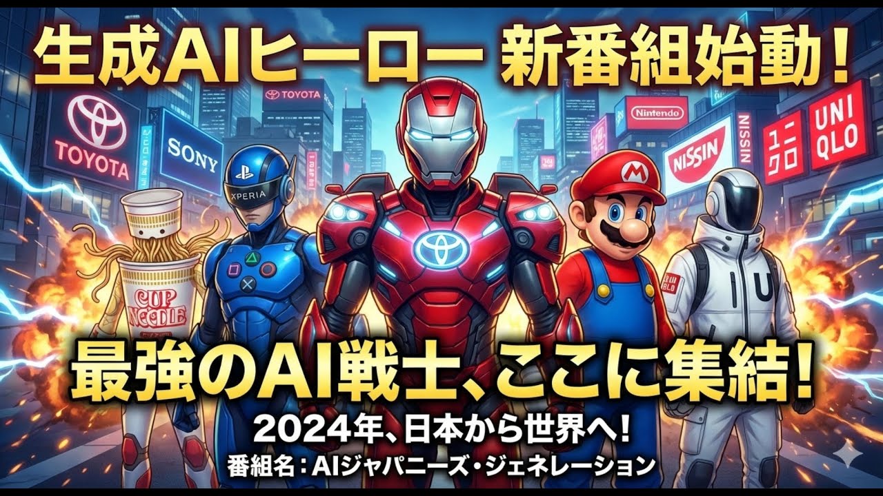 [生成AI]“某大手企業”モチーフのAIヒーロー新番組予告