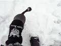 Sjon wil niet in de sneeuw lopen
