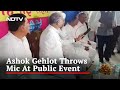 Ashok gehlot throws mic at public event after it stops working