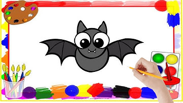 How to Draw a Bat Step by Step for Kids | Drawing Lesson for Kids | Easy drawing a Bat