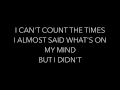 In Case You Didn't Know By Brett Young Lyrics