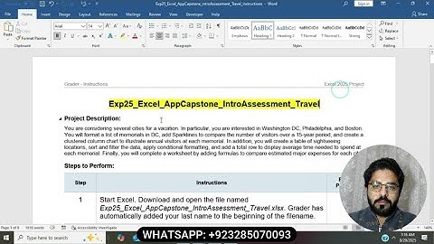Exp25_Excel_AppCapstone_IntroAssessment_Travel | Excel Application Capstone Assessment Travel