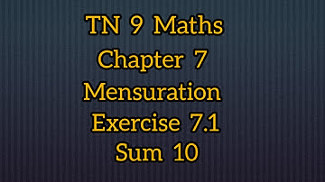 TN samacheer class 9 maths chapter 7 Mensuration exercise 7.1 sum 10 #saimanimaths