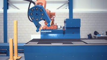 The beam assembly line   robotics in structural steel production