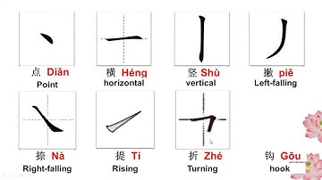 Chinese Basic Strokes for Chinese character 笔画/learn Chinese basic strokes