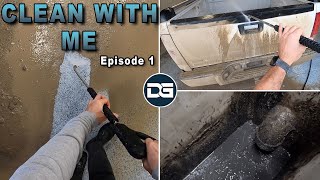Clean With Me Ep.1 | Super Muddy Pressure Washing and Garage Clean Up!