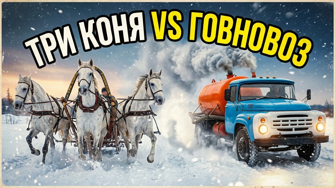 Три белых коня, но это Говновоз AI mash-up