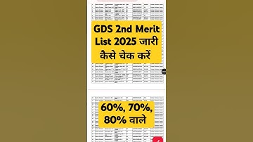 Gds Result 2025 🔴 Gds 2nd Merit List 2025 Kaise Dekhe ? India Post Gds 2nd Merit List, Gds Cut Off