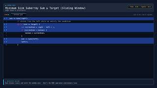 [Coding] Minimum Size Subarray Sum ≥ Target (Sliding Window) — Java DSA Prep