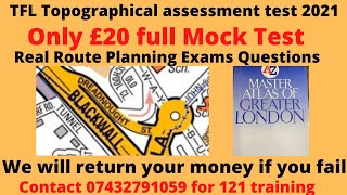 TFL Topographical assessment 2021 | Full Mock tests with Real route Planning Exam Questions for £20