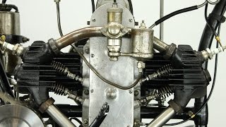 Douglas TS25 1925 350cc 2 cyl sv - vintage motorcycle - start up