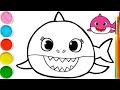 Bolalar uchun akula chizish / Drawing Baby Shark for kids song / Рисуем ...