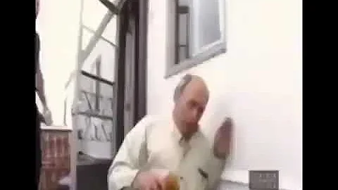 Man falls down stairs meme