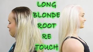 LONG BLONDE ROOT RETOUCH WITH OLAPLEX