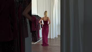 The CORNELIA Maxi Dress renewed luxe Burgundy – the shade that defines holiday elegance.⁠ #babyboo