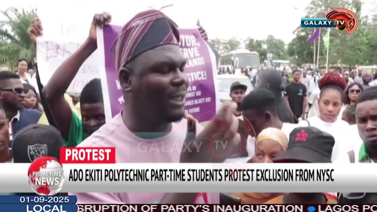 ADO EKITI POLYTECHNIC PART TIME STUDENTS PROTEST EXCLUSION FROM NYSC