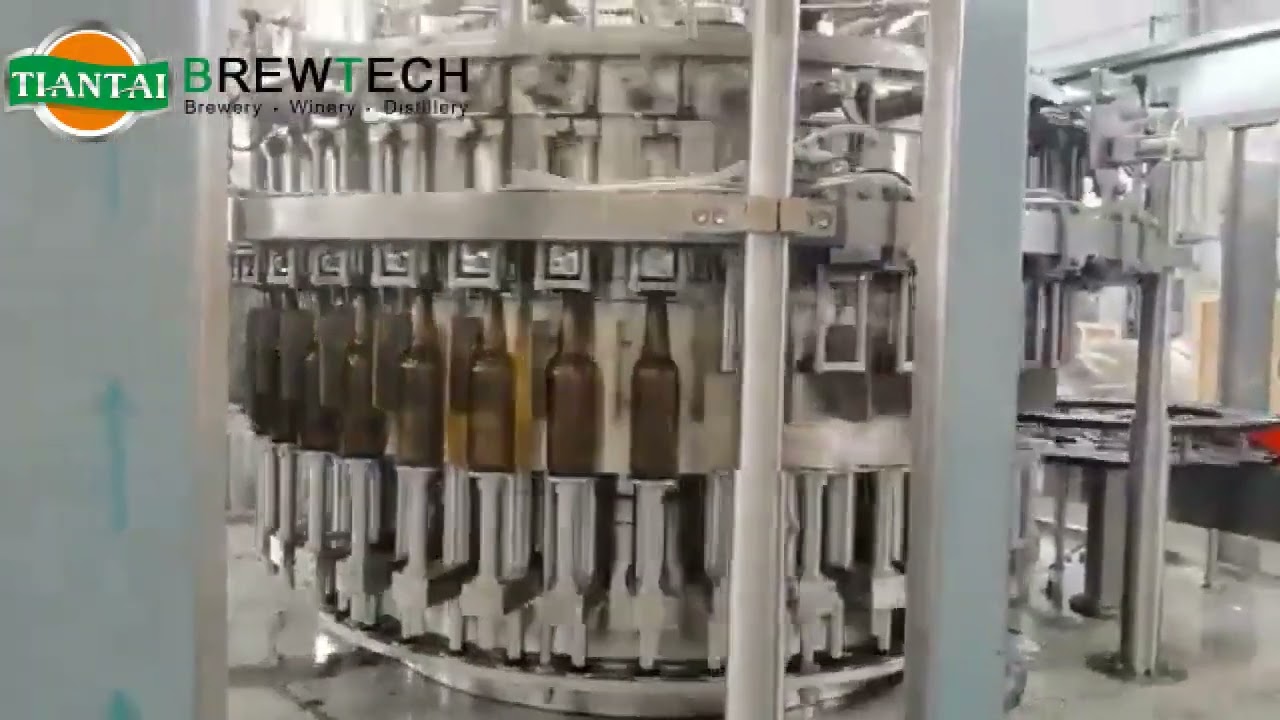 Brewery operation video 3 in 1 beer bottles filling line