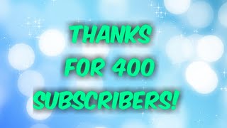 Thank You For 400 Subscribers!
Hi Guys And Thank You For 400 Subscribers It Really Means A lot To Me And I Hope You Have A Great Day. Bye 👋 ❤️. See You On Next Video♥️. Thank You For 400 Subscribers!